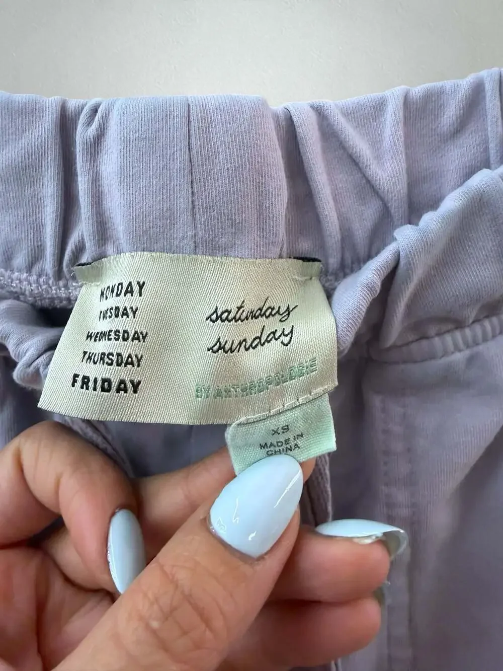 Saturday Sunday by Anthropologie Lavender Textured Trim Joggers,‎ Size XS